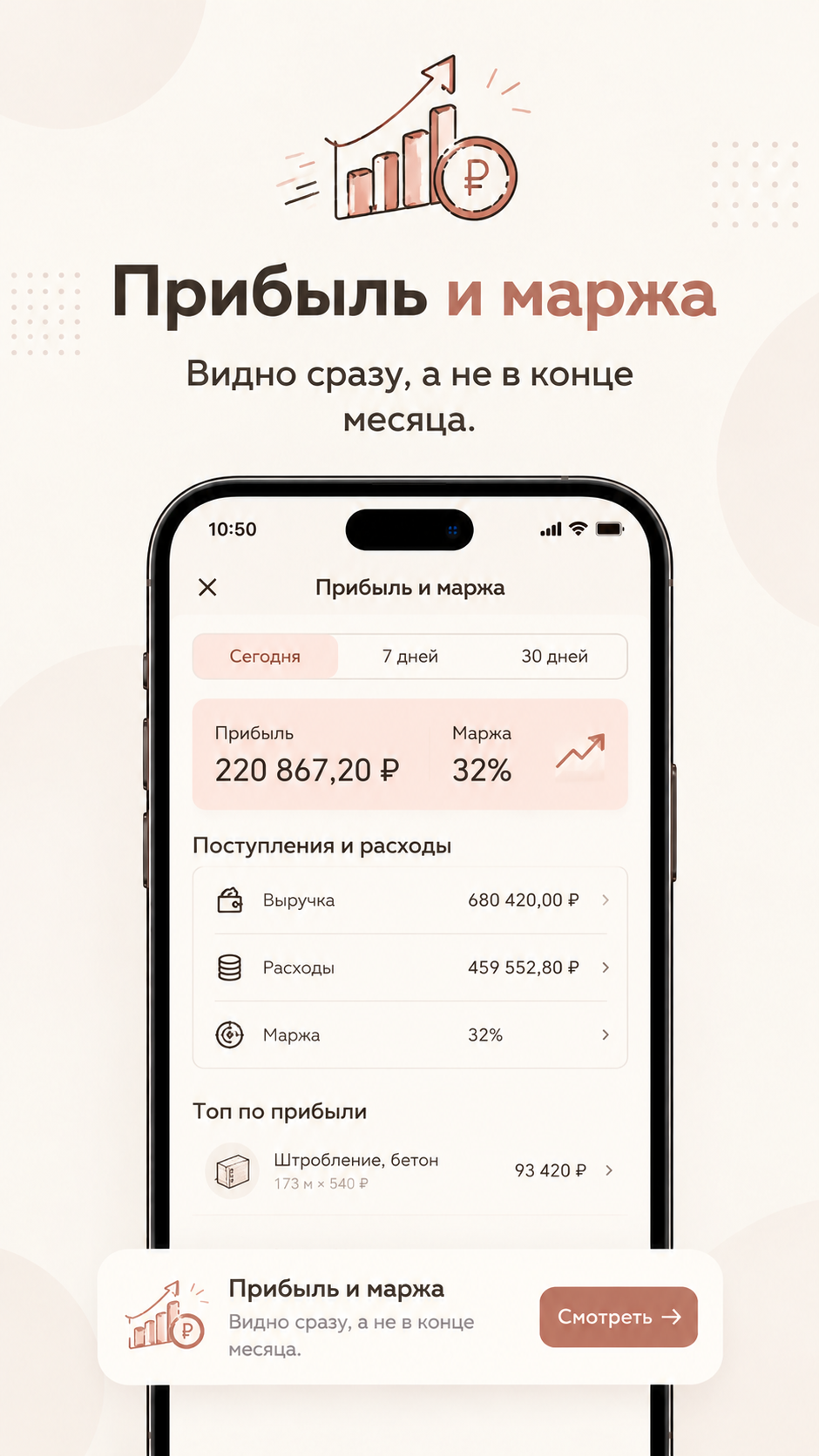Экран прибыли